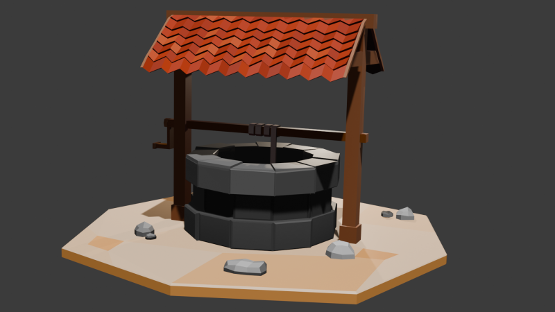 Low Poly stylisé souhaitant bien Modèle 3D .c4d .max .obj .3ds .fbx .stl .blend 