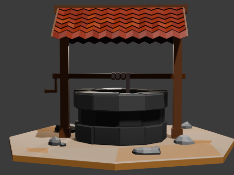 Low Poly stylisé souhaitant bien Modèle 3D