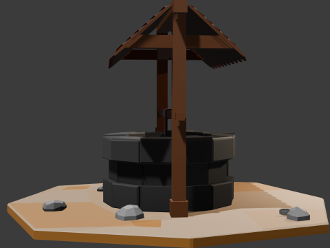 Low Poly stylisé souhaitant bien Modèle 3D