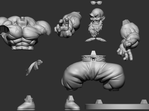 Meister Roshi mit voller Kraft 3D Modell