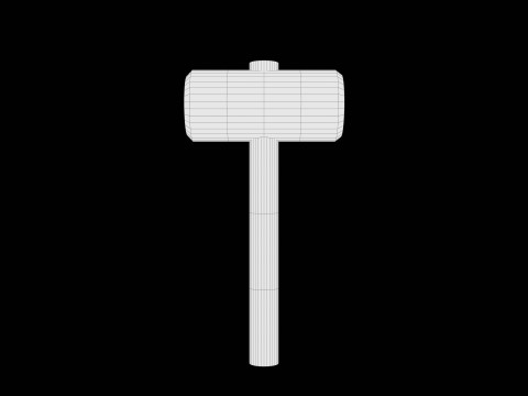 Martello in legno Serie 01 PBR 4K Modello 3D