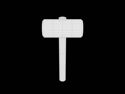 Martello in legno Serie 01 PBR 4K Modello 3D