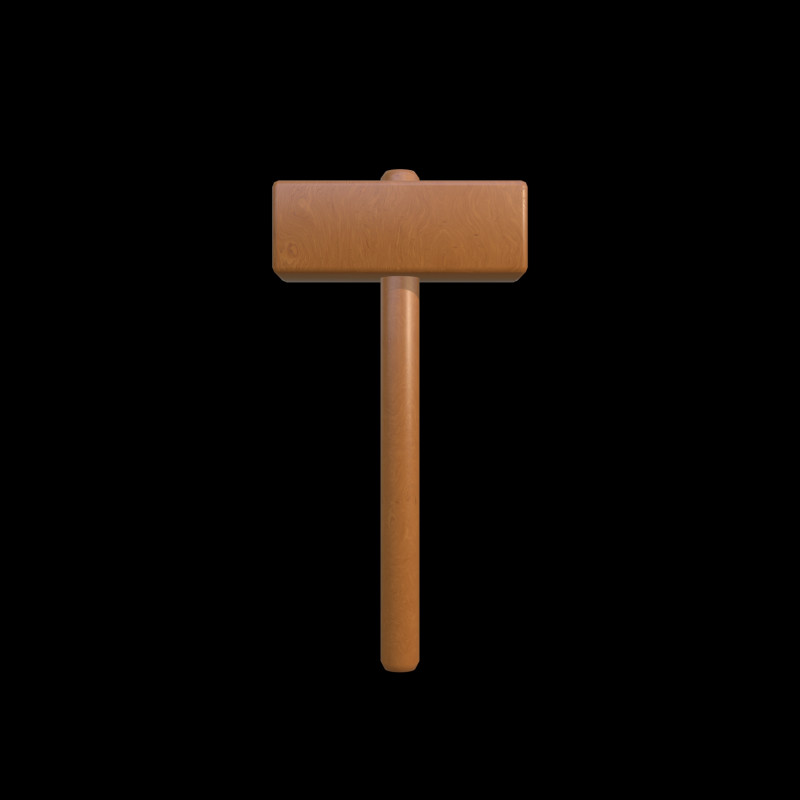 Martillo de madera Serie 03 PBR 4K Modelo 3D .c4d .max .obj .3ds .fbx .stl .blend 
