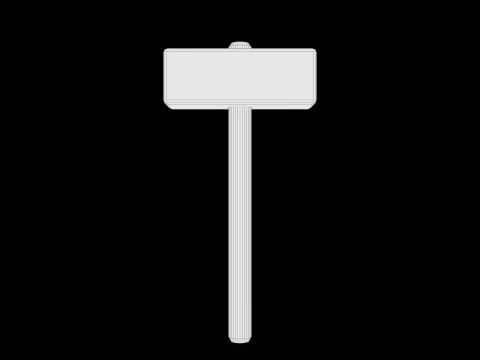 Wooden Hammer Series 03 PBR 4K 3D Model