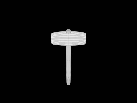 Marteau en bois série 05 PBR 4K Modèle 3D