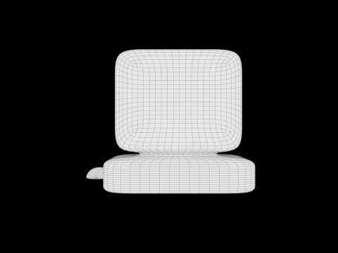 Model Komputer Tepi Lembut Gaya Retro Desain Bergaya Poli Rendah Model 3D