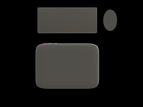 Model Komputer Tepi Lembut Gaya Retro Desain Bergaya Poli Rendah Model 3D