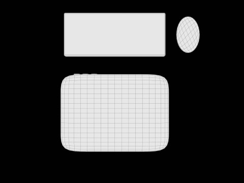 Model Komputer Tepi Lembut Gaya Retro Desain Bergaya Poli Rendah Model 3D