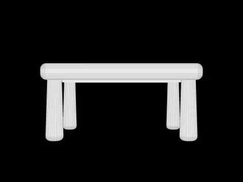 Stylized Soft-Edge Table Cute Minimalist 3D Model