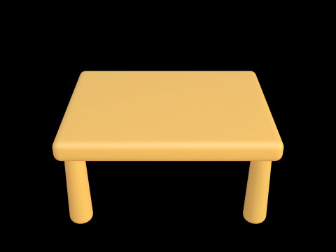 Stylized Soft-Edge Table Cute Minimalist 3D Model