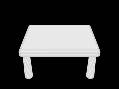 Stylized Soft-Edge Table Cute Minimalist 3D Model