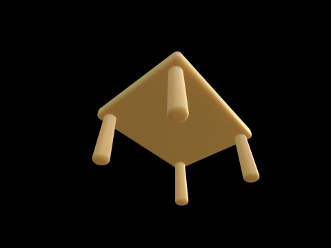 Stylized Soft-Edge Table Cute Minimalist 3D Model