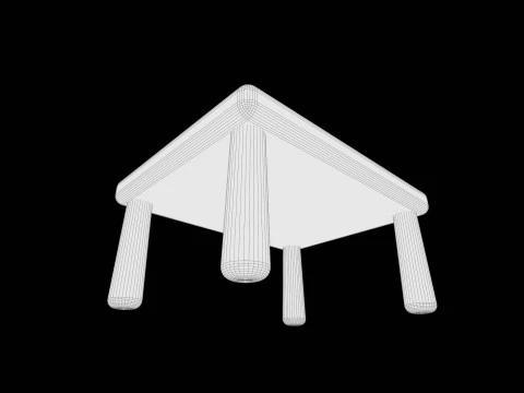 Stylized Soft-Edge Table Cute Minimalist 3D Model