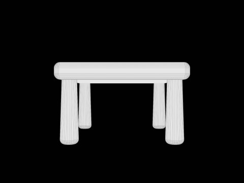 Stylized Soft-Edge Table Cute Minimalist 3D Model