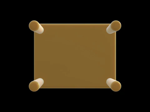 Stylized Soft-Edge Table Cute Minimalist 3D Model
