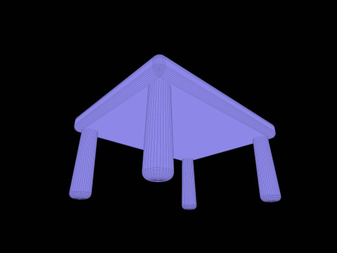 Stylized Soft-Edge Table Cute Minimalist 3D Model
