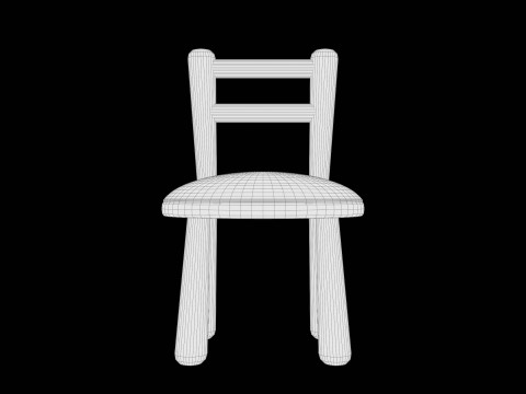 Stylized Soft-Edge Chair Cute Minimalist 3D Model