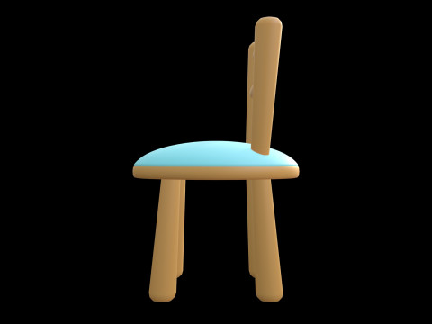 Stylized Soft-Edge Chair Cute Minimalist 3D Model