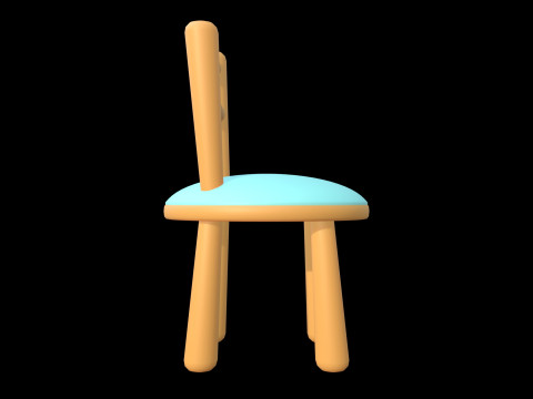 Stylized Soft-Edge Chair Cute Minimalist 3D Model