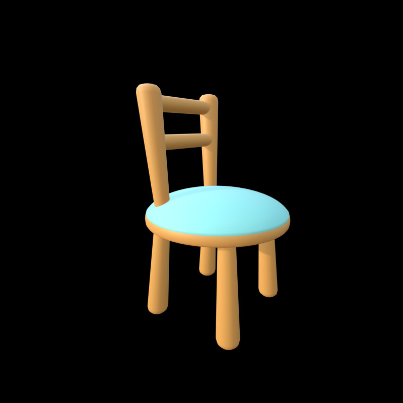Stylized Soft-Edge Chair Cute Minimalist 3D Model .c4d .max .obj .3ds .fbx .stl .blend 