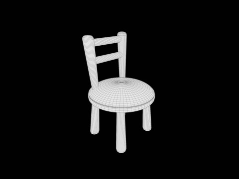 Stylized Soft-Edge Chair Cute Minimalist 3D Model