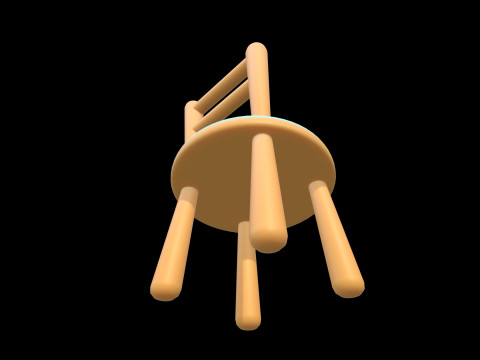 Stylized Soft-Edge Chair Cute Minimalist 3D Model