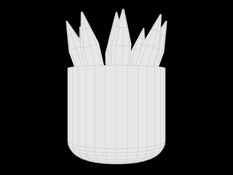Stilisierte Farbstifte im Becher, süß minimalistisch 3D Modell