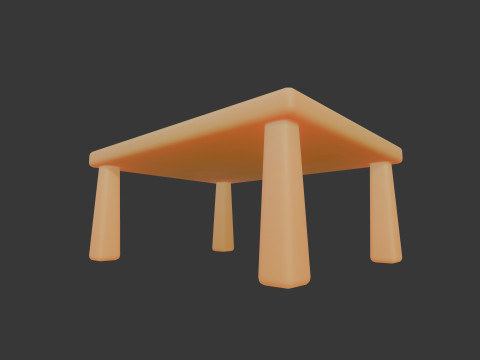 Linda mesa cuadrada estilizada Muebles minimalistas 3D Low-poly Modelo 3D