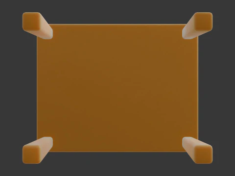 Cute Stylized Square Table Minimalist 3D Furniture Low-poly 3D Model