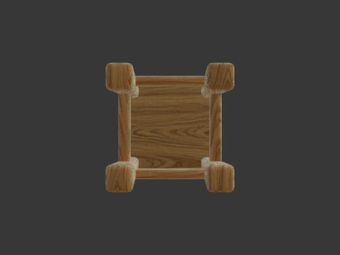 Cute Wooden Chair 3D Model