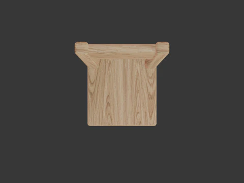 Cute Wooden Chair 3D Model