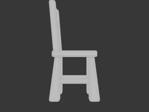 Cute Wooden Chair 3D Model