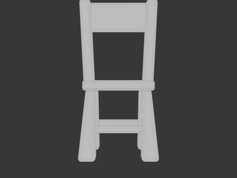 Cute Wooden Chair 3D Model
