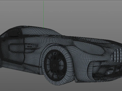 Mercedes-Benz AMG GT Cinematic Supercar FBX 3D Model