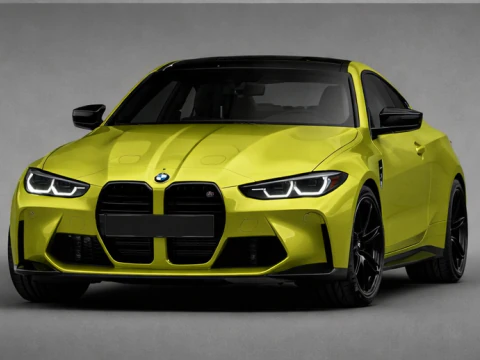 BMW M4 Competition 2023 High Quality Sports Car with Interior 3D Model