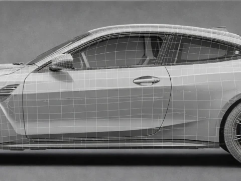BMW M4 Competition 2023 High Quality Sports Car with Interior 3D Model
