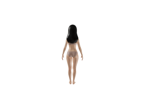 Kit 3D Female Character Base Model with Customizable Hair and Textures 3D Model