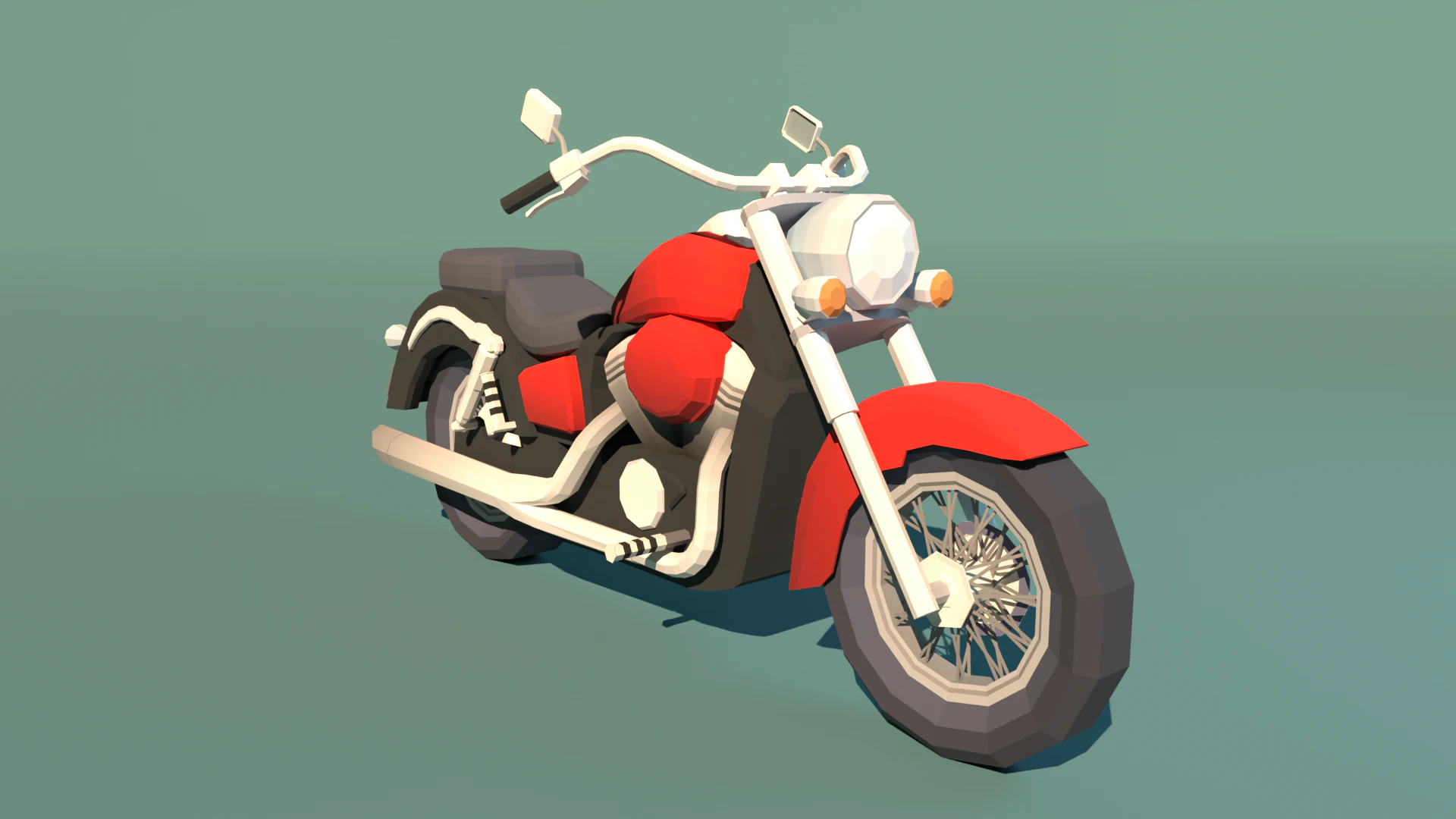 Honda shadow stylized low-poly 3D Model .c4d .max .obj .3ds .fbx .stl .blend 