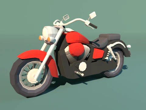 Honda shadow stylized low-poly 3D Model