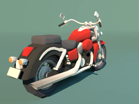 Honda shadow stylized low-poly 3D Model