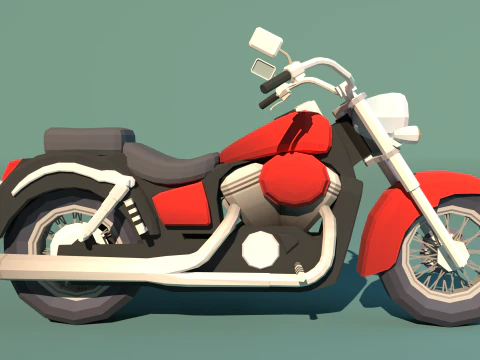 Honda shadow stylized low-poly 3D Model