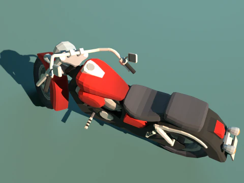 Honda shadow stylized low-poly 3D Model