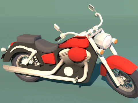 Honda shadow stylized low-poly 3D Model
