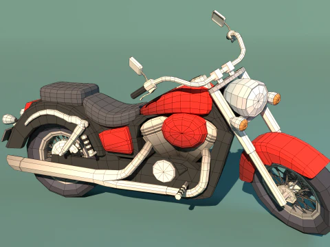 Honda shadow stylized low-poly 3D Model