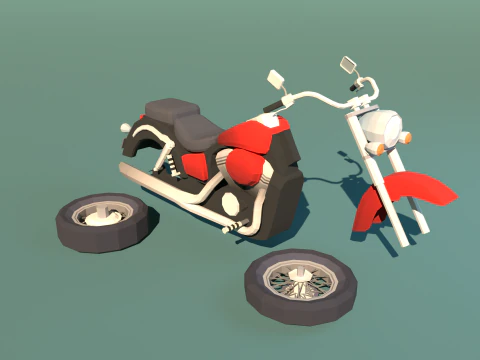 Honda shadow stylized low-poly 3D Model