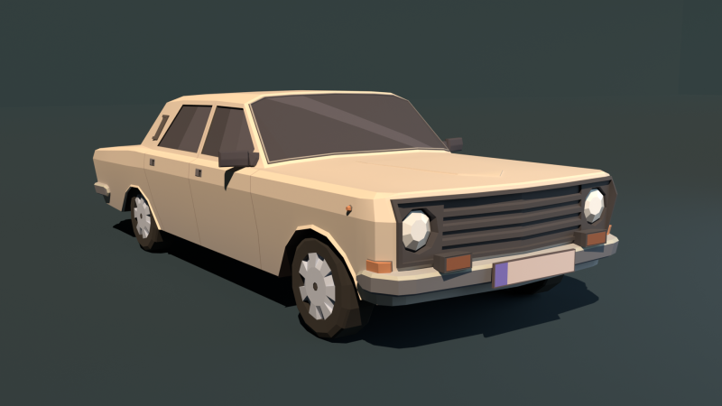 Gaz 24-10 Volga estilizado low-poly Modelo 3D .c4d .max .obj .3ds .fbx .stl .blend 