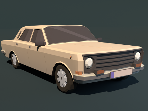 Gaz 24-10 Volga stylized low-poly 3D Model