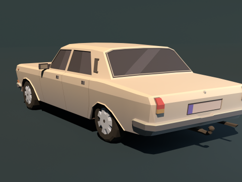 Gaz 24-10 Volga estilizado low-poly Modelo 3D