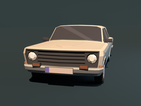 Gaz 24-10 Volga estilizado low-poly Modelo 3D