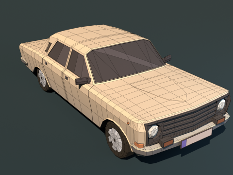 Gaz 24-10 Volga estilizado low-poly Modelo 3D